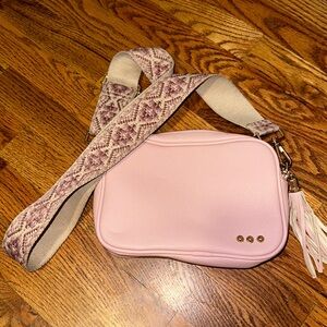 Pretty Simple Boutique pink and gold cross body bag